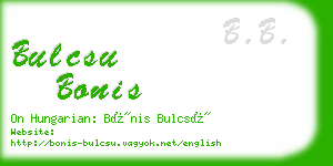 bulcsu bonis business card